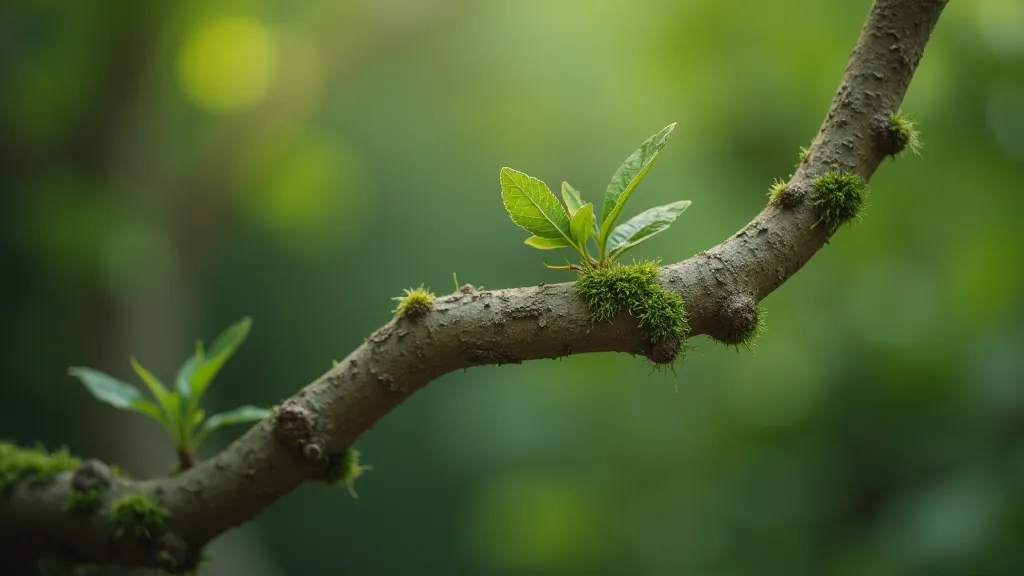 Curved branch demonstrating strong line