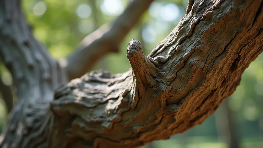 Detailed texture of a weathered branch