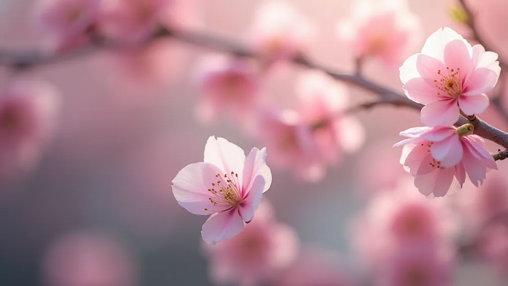 Cherry blossom petal falling