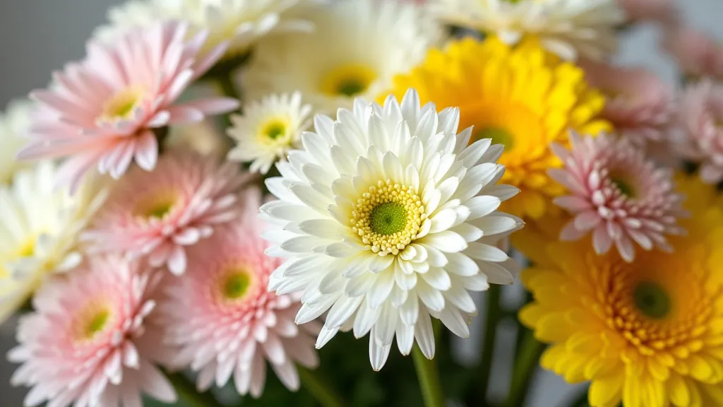 Variety of Chrysanthemum flowers