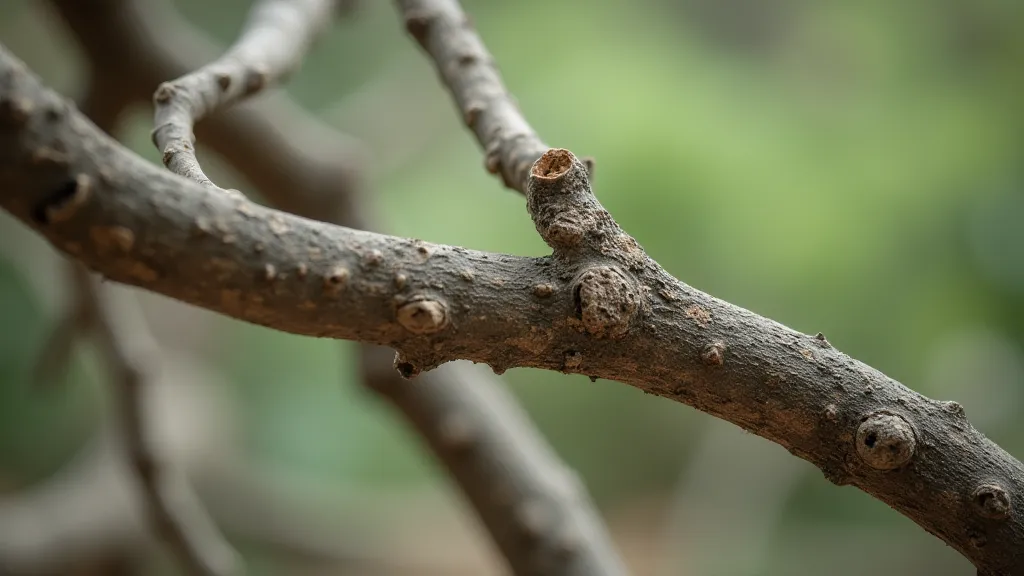 A weathered branch in an Ikebana arrangement