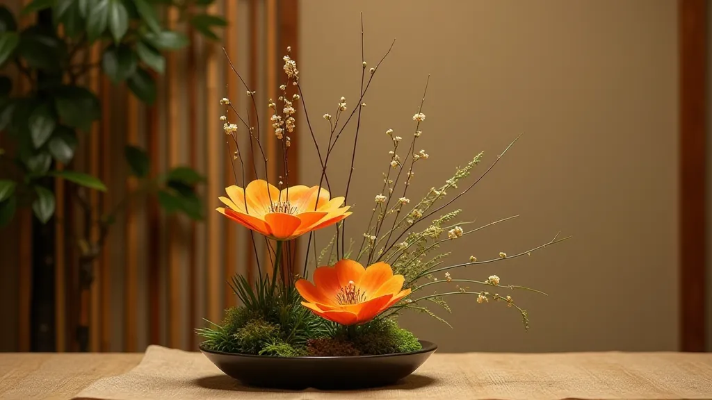 Elegant Ikebana arrangement