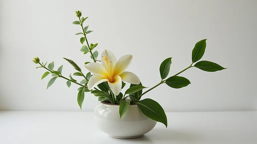 Modern Ikebana Arrangement