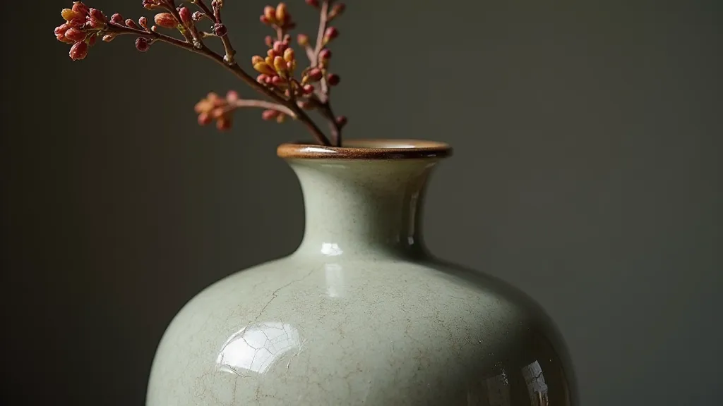 Detailed texture of a traditional Japanese ceramic vase
